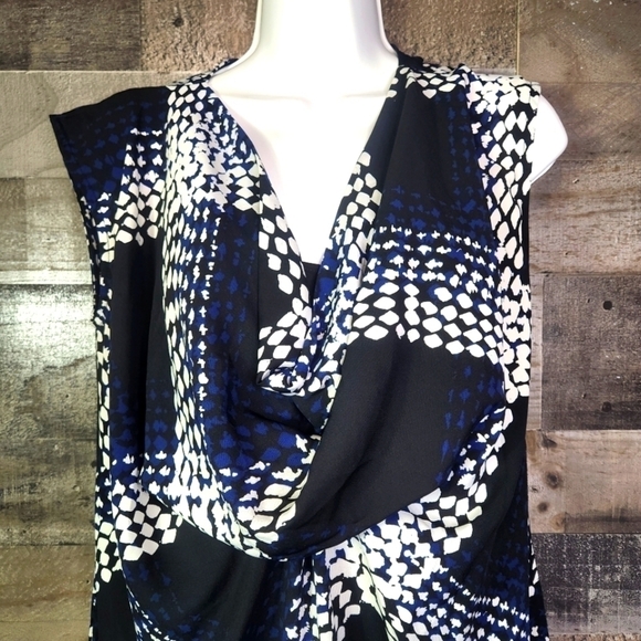 Worthington Multicolor Dress Sleeveless Cowl Neck Sz 4 - Picture 2 of 7